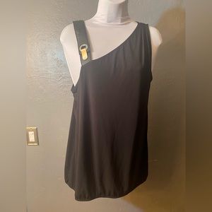 Michael Kors black one shoulder top Size XL-PLEASE NOTE THE STRAP HAS A DEFECT